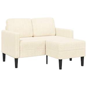 vidaXL 2-kohaline diivan koos Chaise L-kujulise kreemiga 125 cm linane
