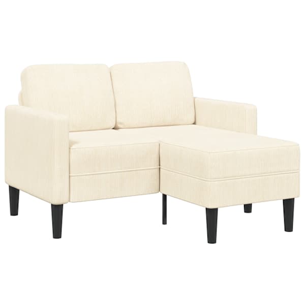 vidaXL 2-kohaline diivan koos Chaise L-kujulise kreemiga 125 cm linane