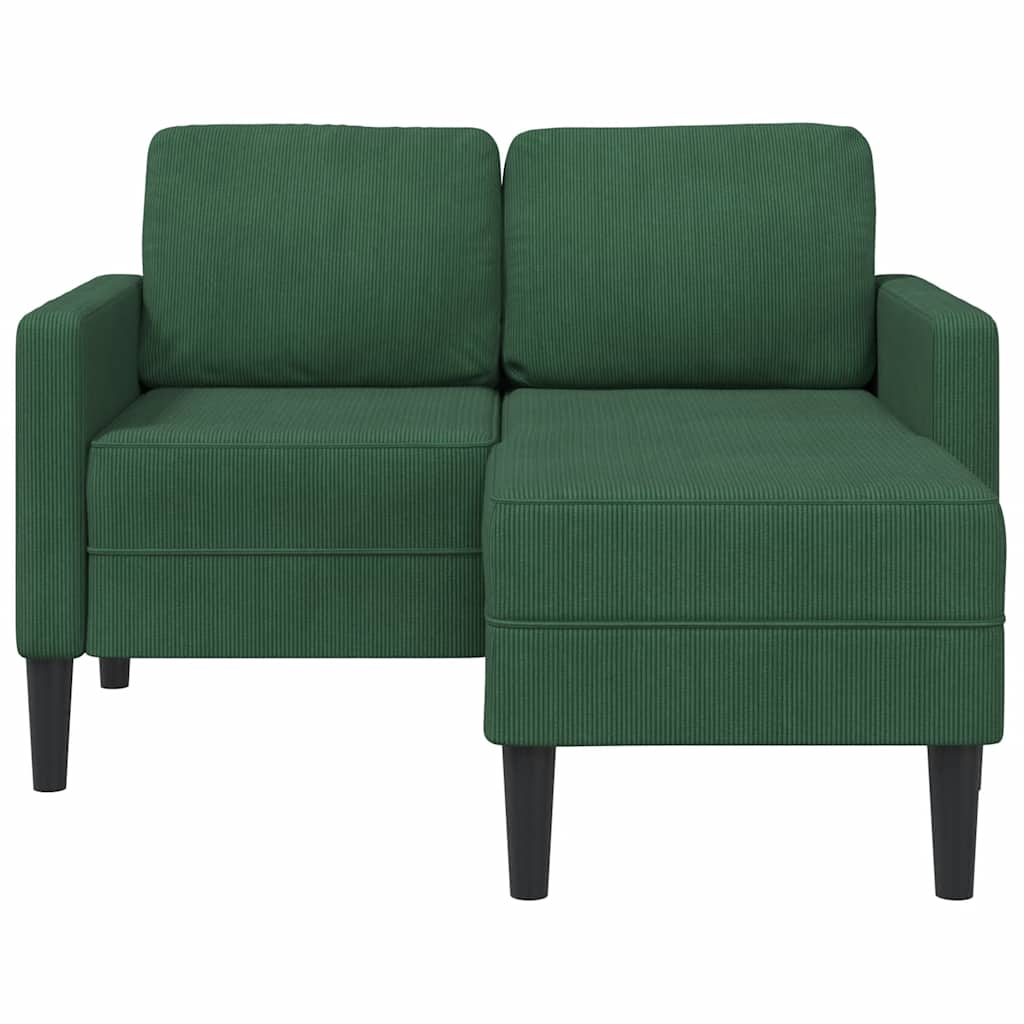 Thumbnail - vidaXL 2er-Sofa mit Chaiselongue L-Form Dunkelgrün 125 cm Leinen