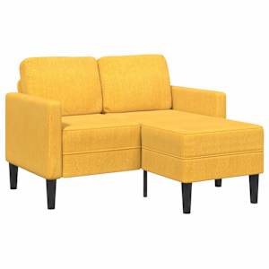vidaXL 2-kohaline diivan koos diivaniga L-kujuline helekollane 125 cm