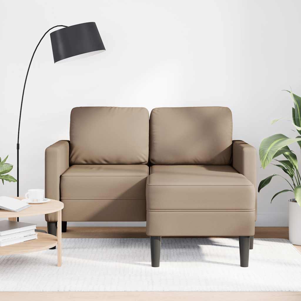 Thumbnail - vidaXL 2-Sitzer-Sofa mit Chaiselongue L-Form Cappuccino-Braun 125 cm