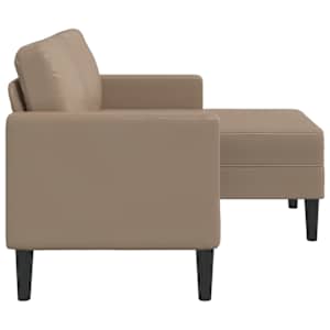 Dvoumístná pohovka s lenoškou ve tvaru L, cappuccino 125 cm, umělá kůže - obrázek 5