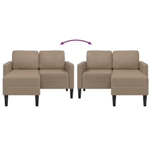 Dvoumístná pohovka s lenoškou ve tvaru L, cappuccino 125 cm, umělá kůže - obrázek 7