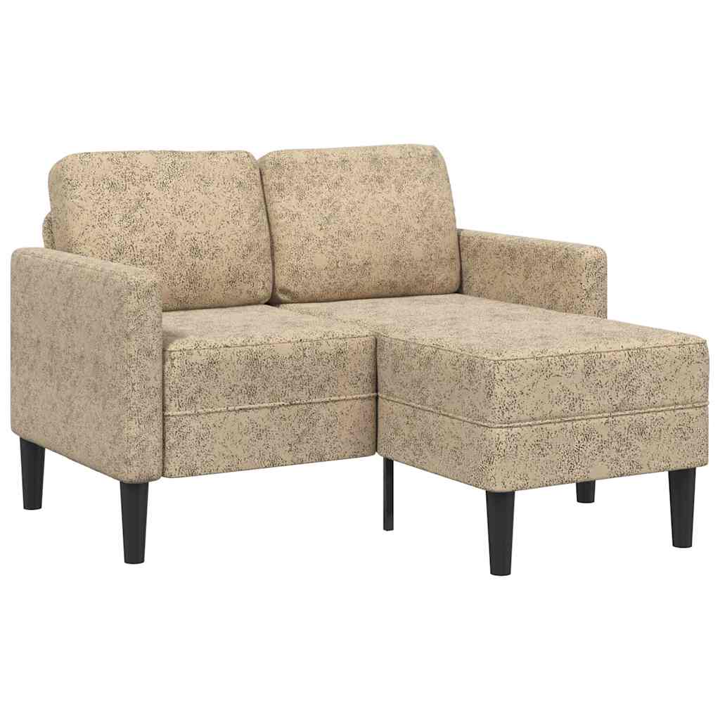 vidaXL 2-Sitzer-Sofa mit Chaiselongue L-Form Hellgrau 125cm Kunstleder