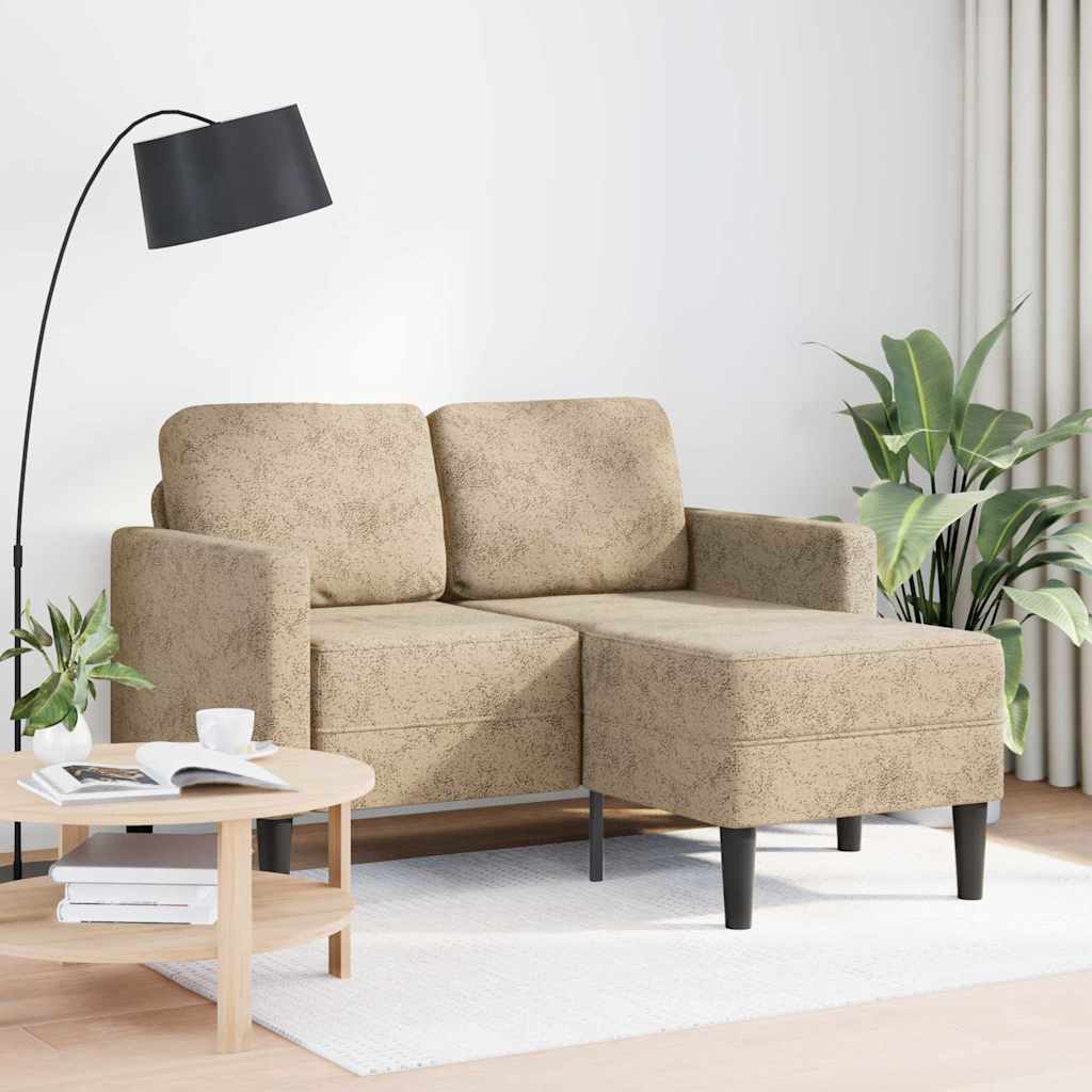 vidaXL 2-Sitzer-Sofa mit Chaiselongue L-Form Hellgrau 125cm Kunstleder