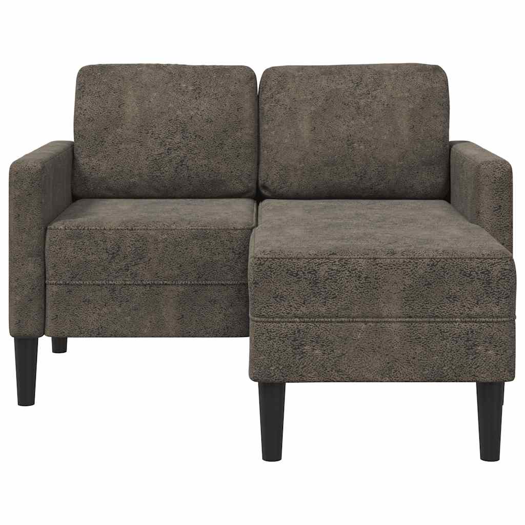 Thumbnail - vidaXL 2er-Sofa mit Chaiselongue L-Form Dunkelgrau 125 cm Kunstleder