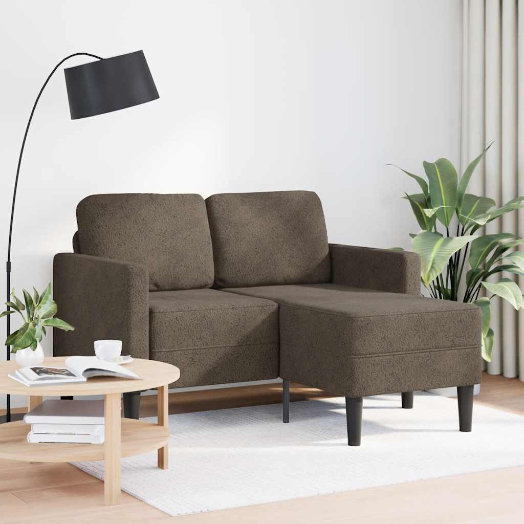 vidaXL 2er-Sofa mit Chaiselongue L-Form Dunkelgrau 125 cm Kunstleder