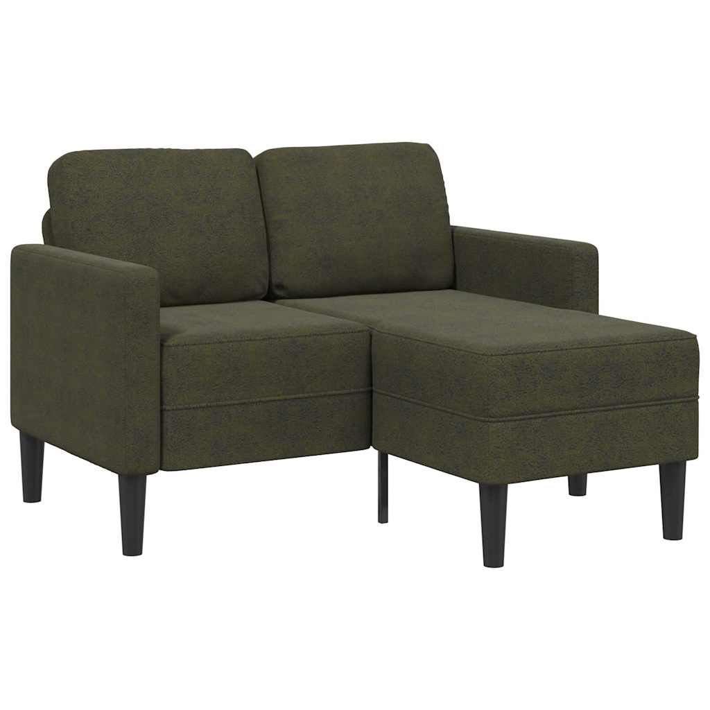 vidaXL 2er-Sofa mit Chaiselongue L-Form Armeegrün 125 cm Kunstleder
