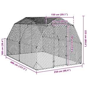Výběh pro slepice 2,5x4x2,25 m pozinkovaná ocel - obrázek 8