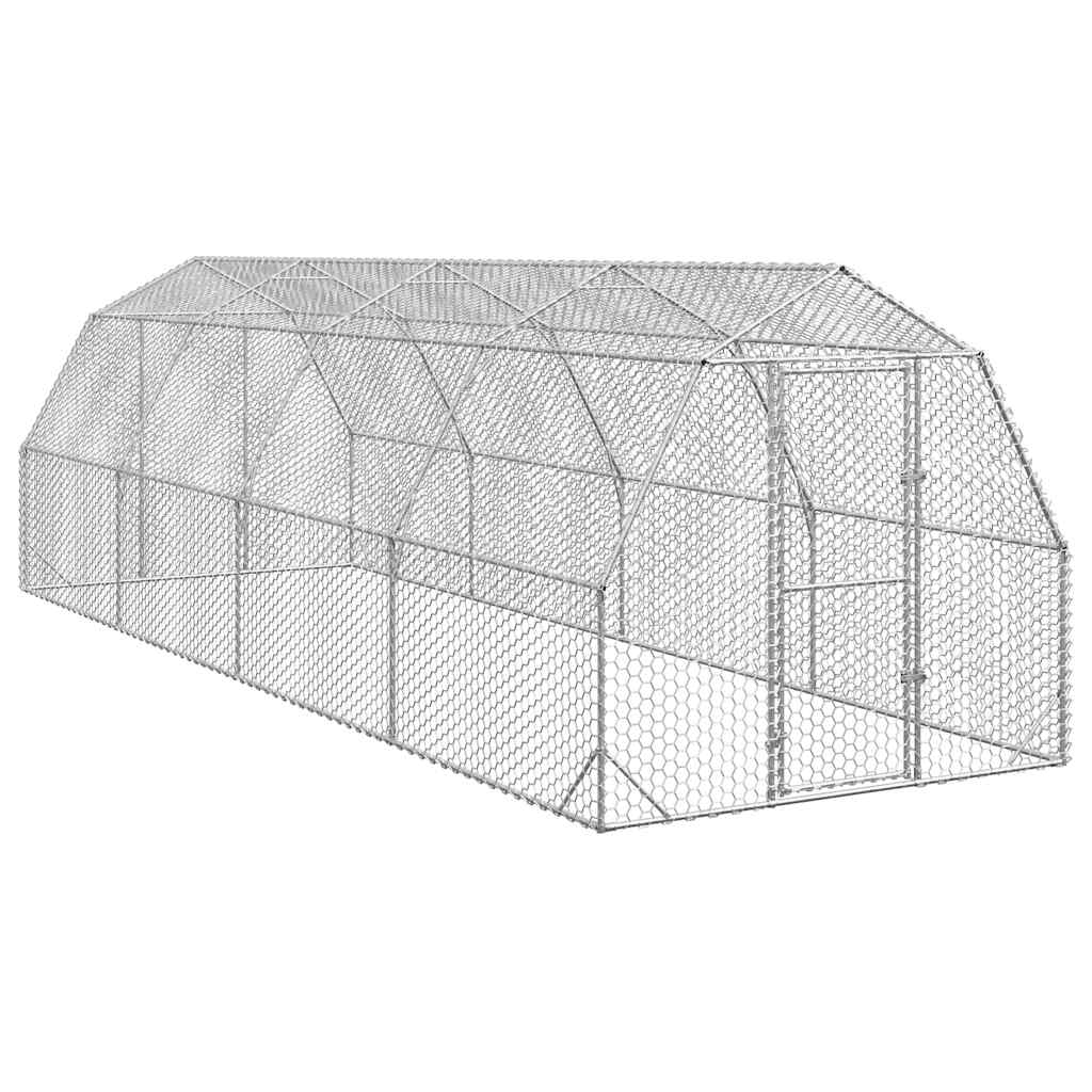 vidaXL Výběh pro slepice 2,5x8x2,25 m pozinkovaná ocel