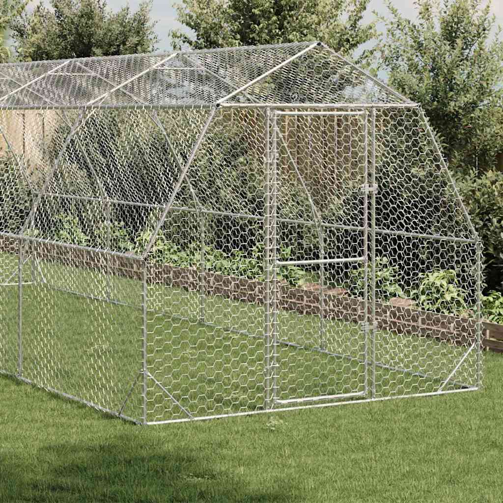 vidaXL Pui de găină 2,5x8x2,25 m Oțel galvanizat
