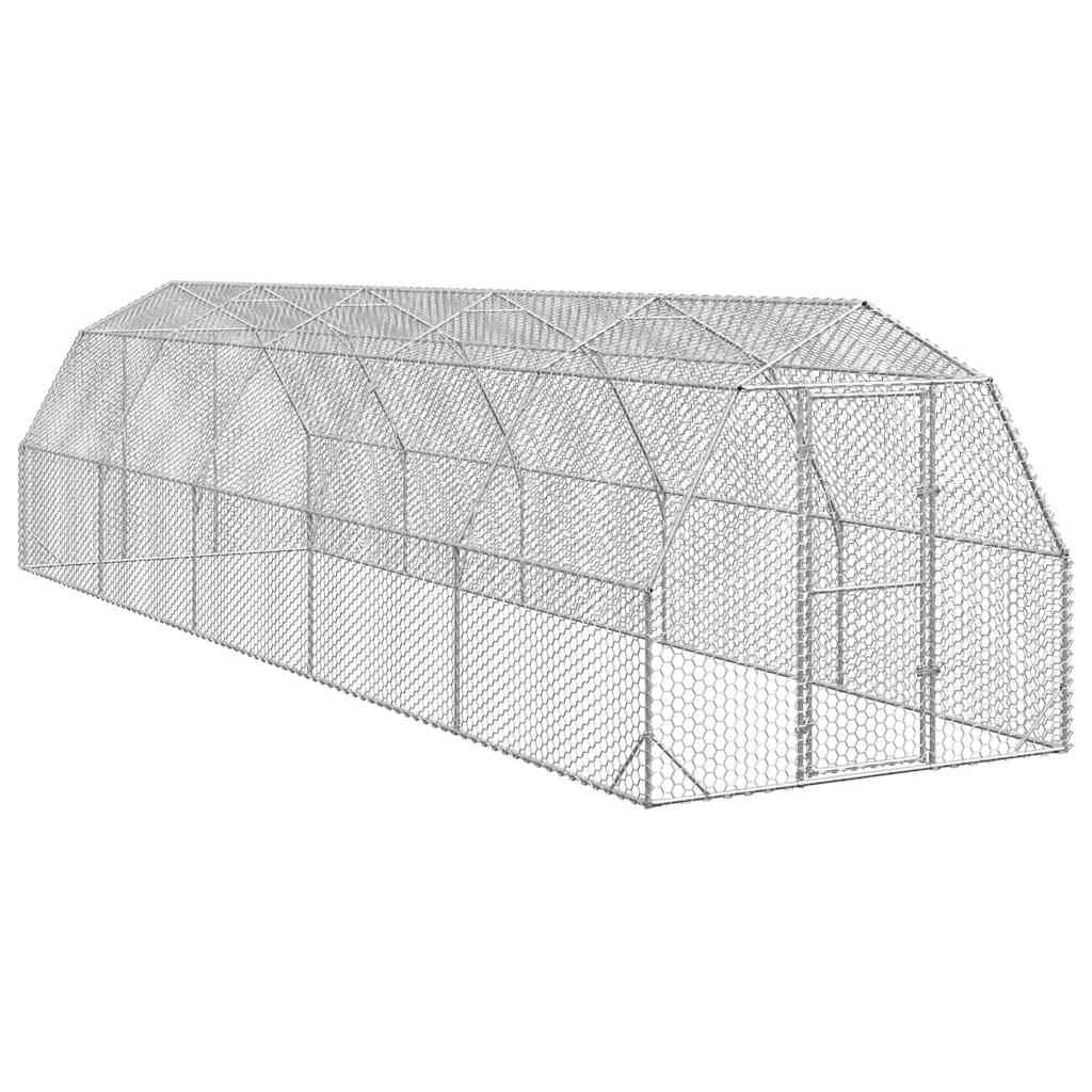 vidaXL Výběh pro slepice 2,5x10x2,25 m pozinkovaná ocel