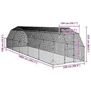 Výběh pro slepice 2,5x10x2,25 m pozinkovaná ocel - obrázek 8