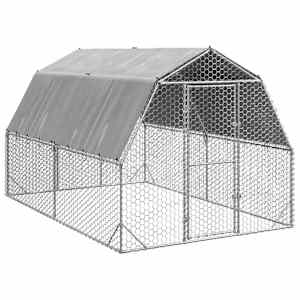 vidaXL kanajooks katusega 2,5x4x2,25 m tsingitud teras
