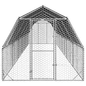 Výběh pro slepice se střechou 2,5x12x2,25 m pozinkovaná ocel - obrázek 3