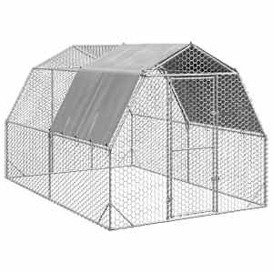 vidaXL kanajooks katusega 2,5x4x2,25 m tsingitud teras