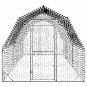 Výběh pro slepice se střechou 2,5x6x2,25 m pozinkovaná ocel - obrázek 3