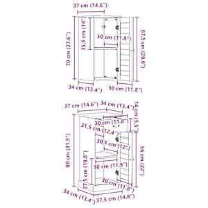 Koupelnová skříň se zásuvkou VIGO 2 pcs Bílá a starožitná bílá - obrázek 11