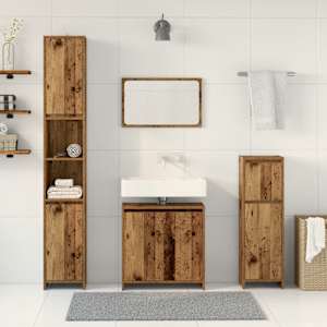 4dílná koupelnová sestava old wood kompozitní dřevo - obrázek 3