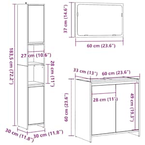 3dílná koupelnová sestava dub artisan kompozitní dřevo - obrázek 9