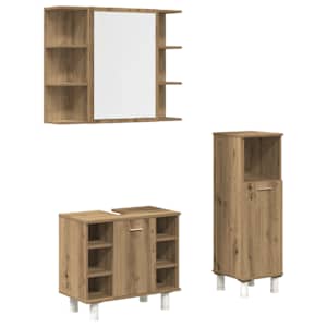 vidaXL 3-osaline vannitoa m&ouml;&ouml;blikomplekt, kunsttamm, tehispuit