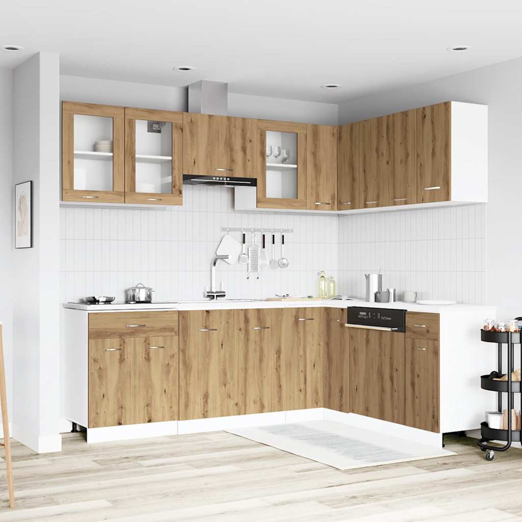  Kitchen Cabinet Set 11 Piece with Worktop White with/without Worktop vidaXL