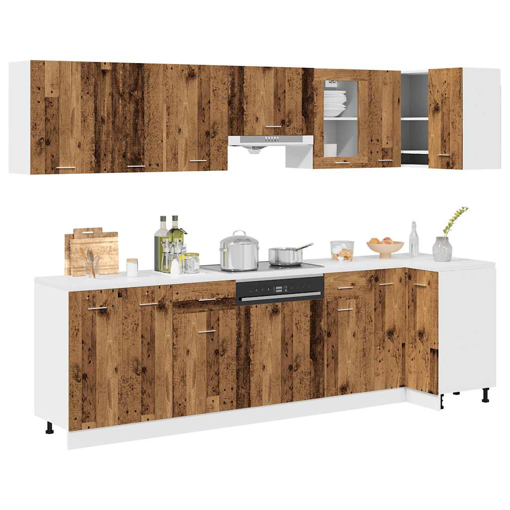  Kitchen Cabinet Set 11 Piece with Worktop White with/without Worktop vidaXL