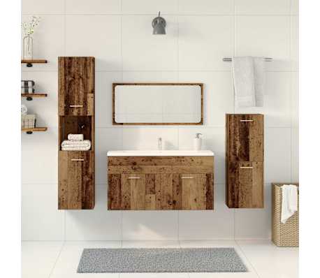 vidaXL Ensemble de meubles salle de bain 4 pcs bois d'ing&eacute;nierie
