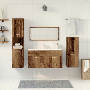 vidaXL Ensemble de meubles salle de bain 4 pcs bois d'ing&eacute;nierie