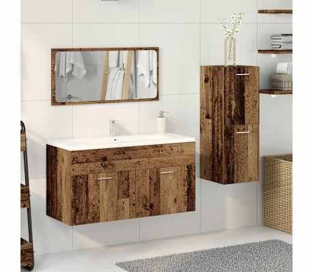 vidaXL Ensemble de meubles salle de bain 3 pcs bois d'ing&eacute;nierie