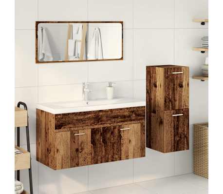 vidaXL Ensemble de meubles salle de bain 4 pcs bois d'ing&eacute;nierie