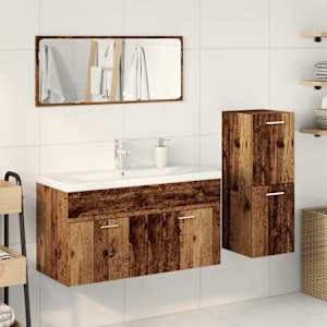 vidaXL Ensemble de meubles salle de bain 4 pcs bois d'ing&eacute;nierie