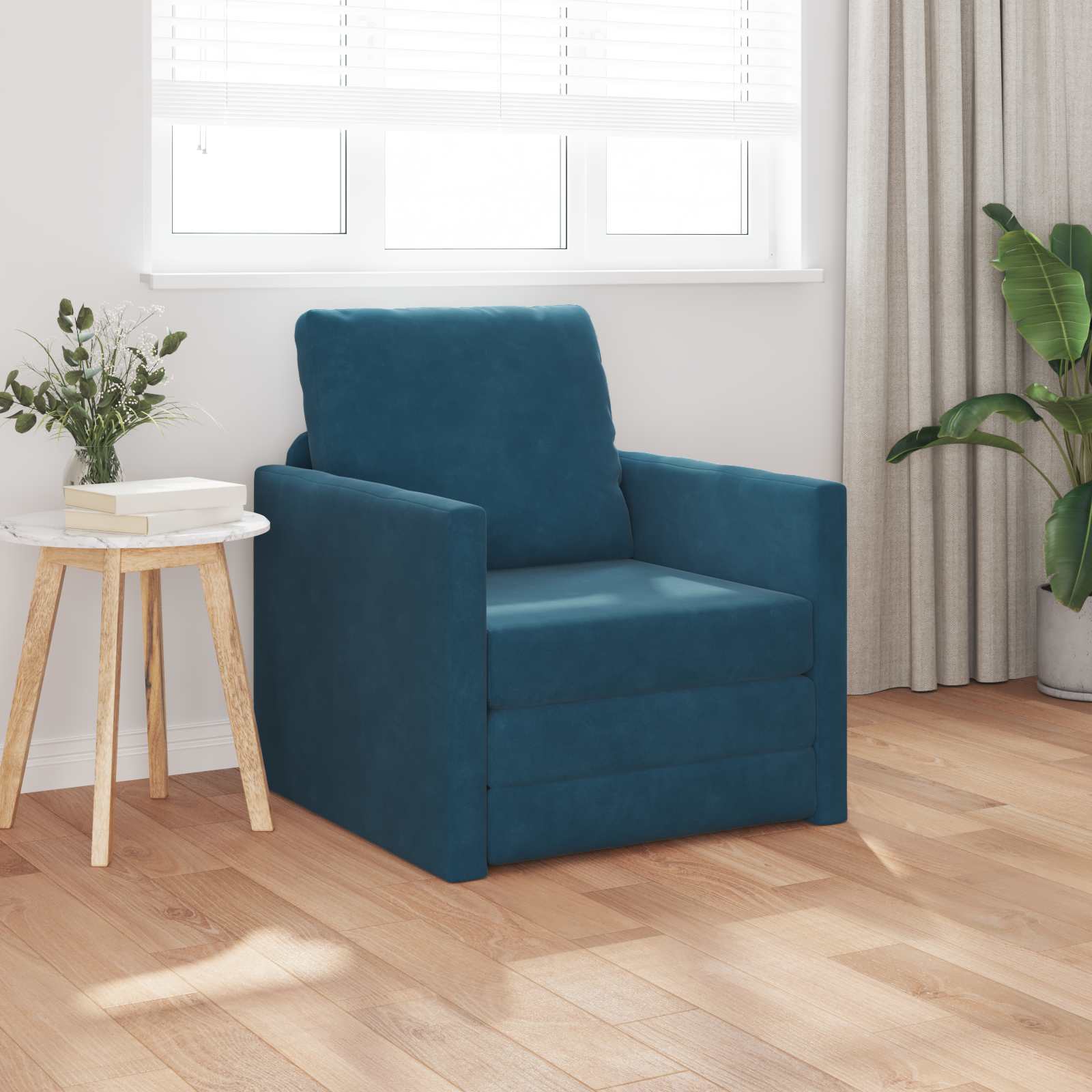vidaXL Schlafsofa 60cm Blau Samt
