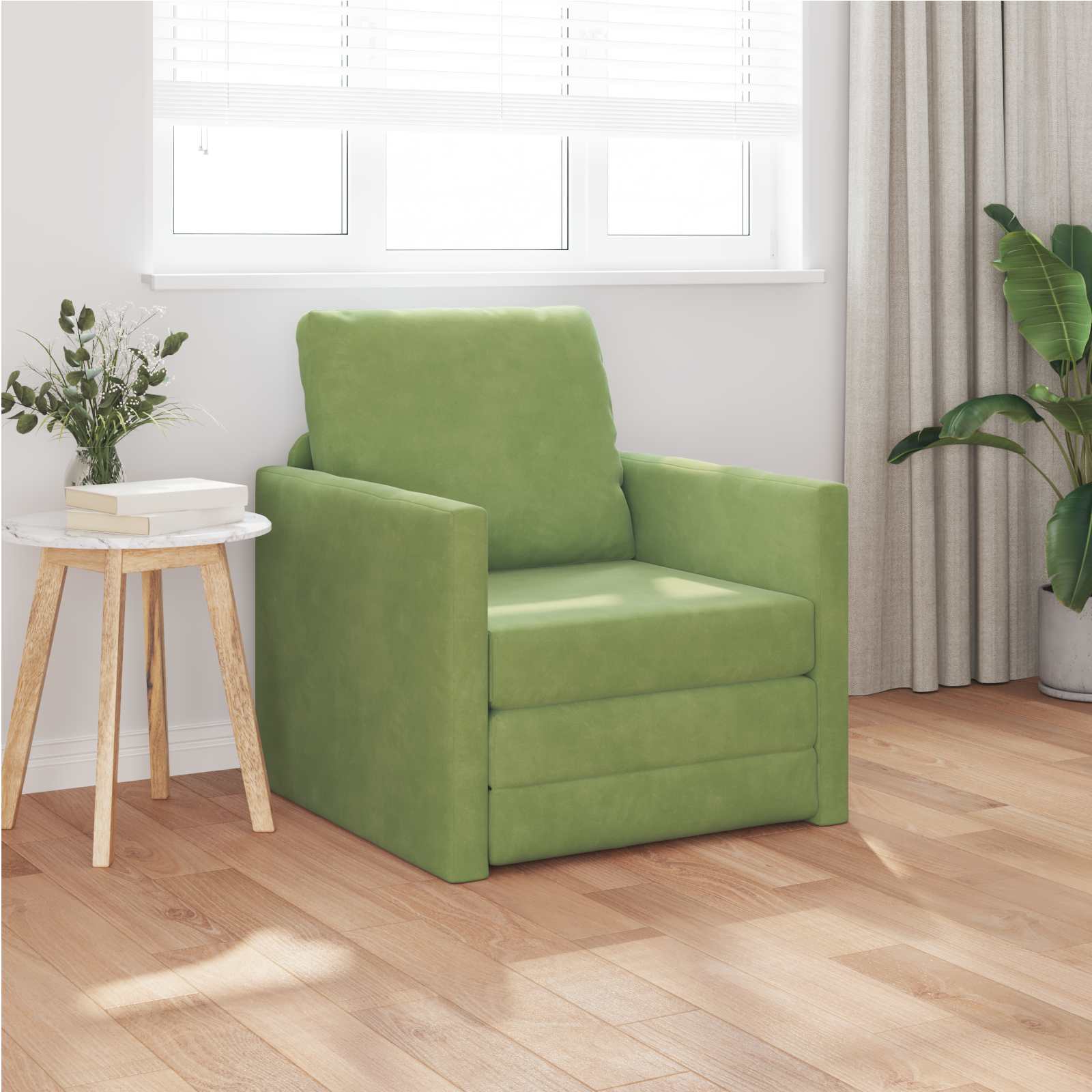 vidaXL Schlafsofa 60cm Hellgrün Samt