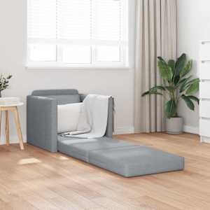 Pohovka na spaní 60cm Světle šedá textil - obrázek 1