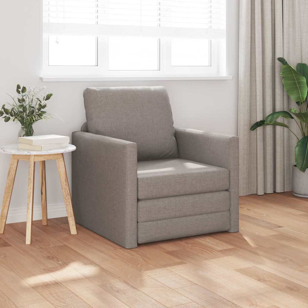 põrandadiivanvoodi 2-in-1 taupe 74x77x81 cm kangas