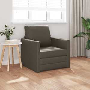 Sofa postelja 60cm Siva Umetno usnje
