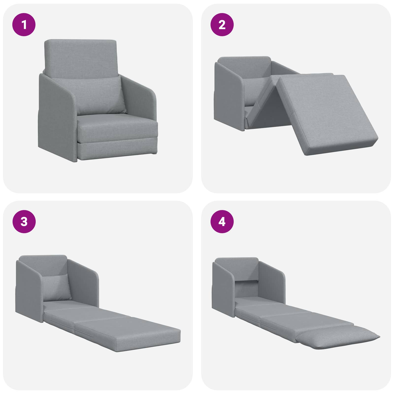 Diivanvoodi Helehall 65 x 80 x 83 cm kangas 7 Kõik vajalik sinu aeda ja koju! Diivanvoodi Helehall 65 x 80 x 83 cm kangas - Image 7