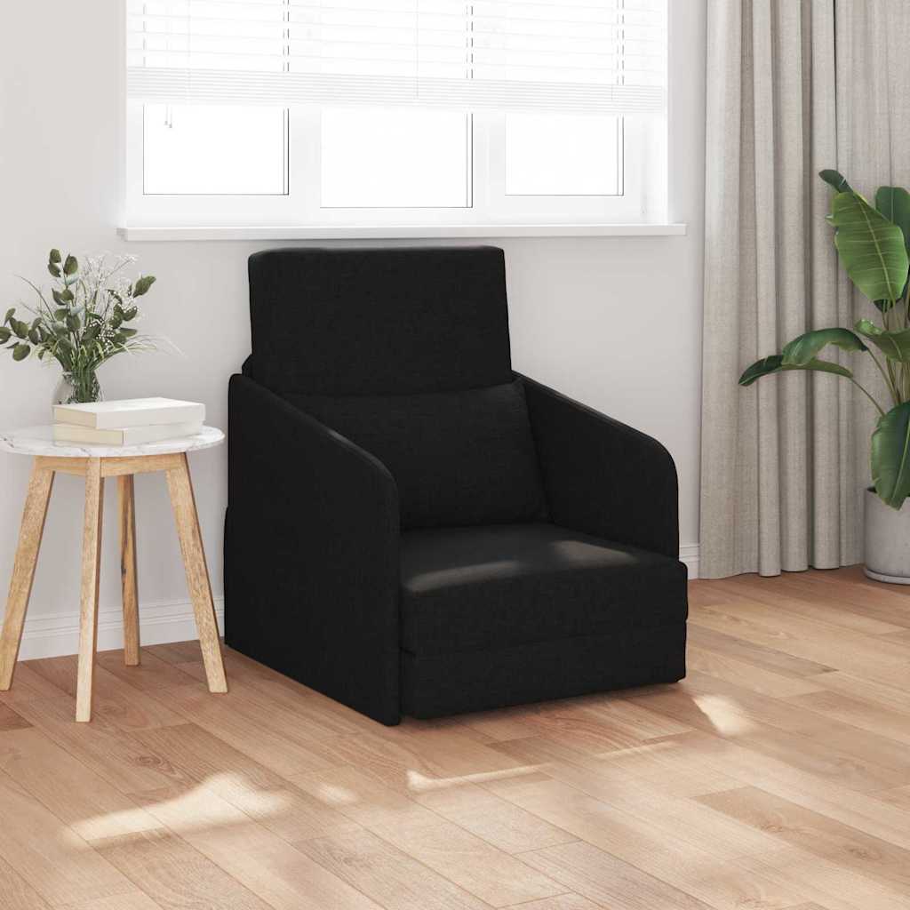 põrandavoodi 2-in-1 must 65x80x83 cm kangas
