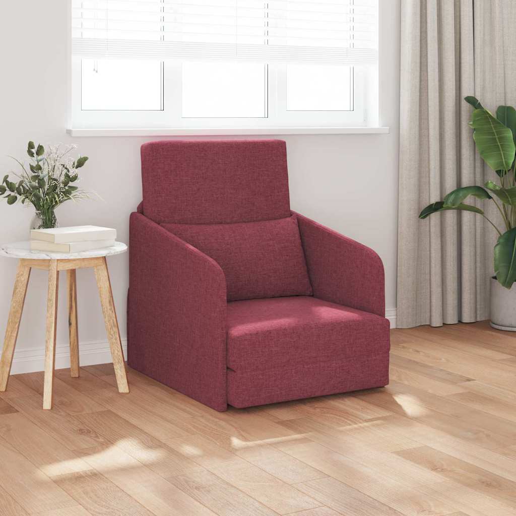 vidaXL Schlafsessel 2-in-1 Weinrot 65x80x83 cm Stoff
