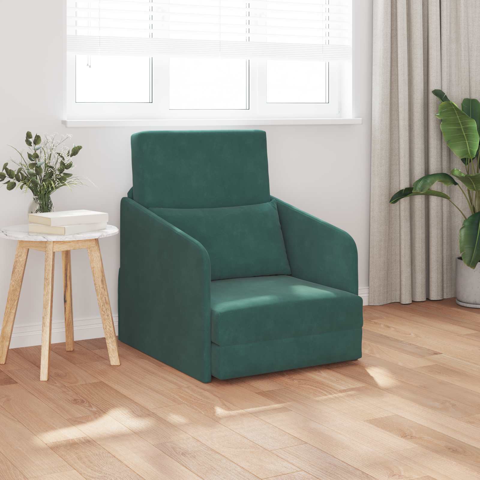 vidaXL Pat canapea Verde închis 65 x 80 x 83 cm Catifea