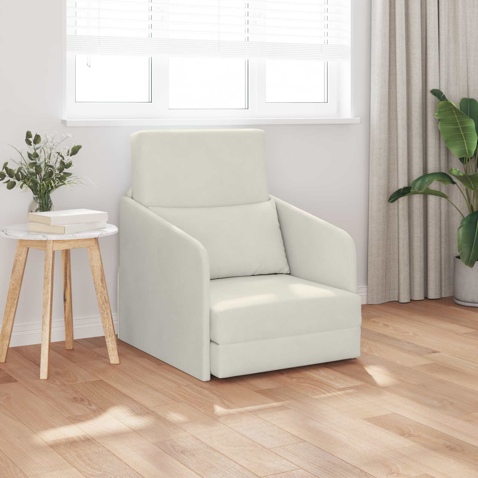 Thumbnail - vidaXL Schlafsofa Creme 65 x 80 x 83 cm Samt