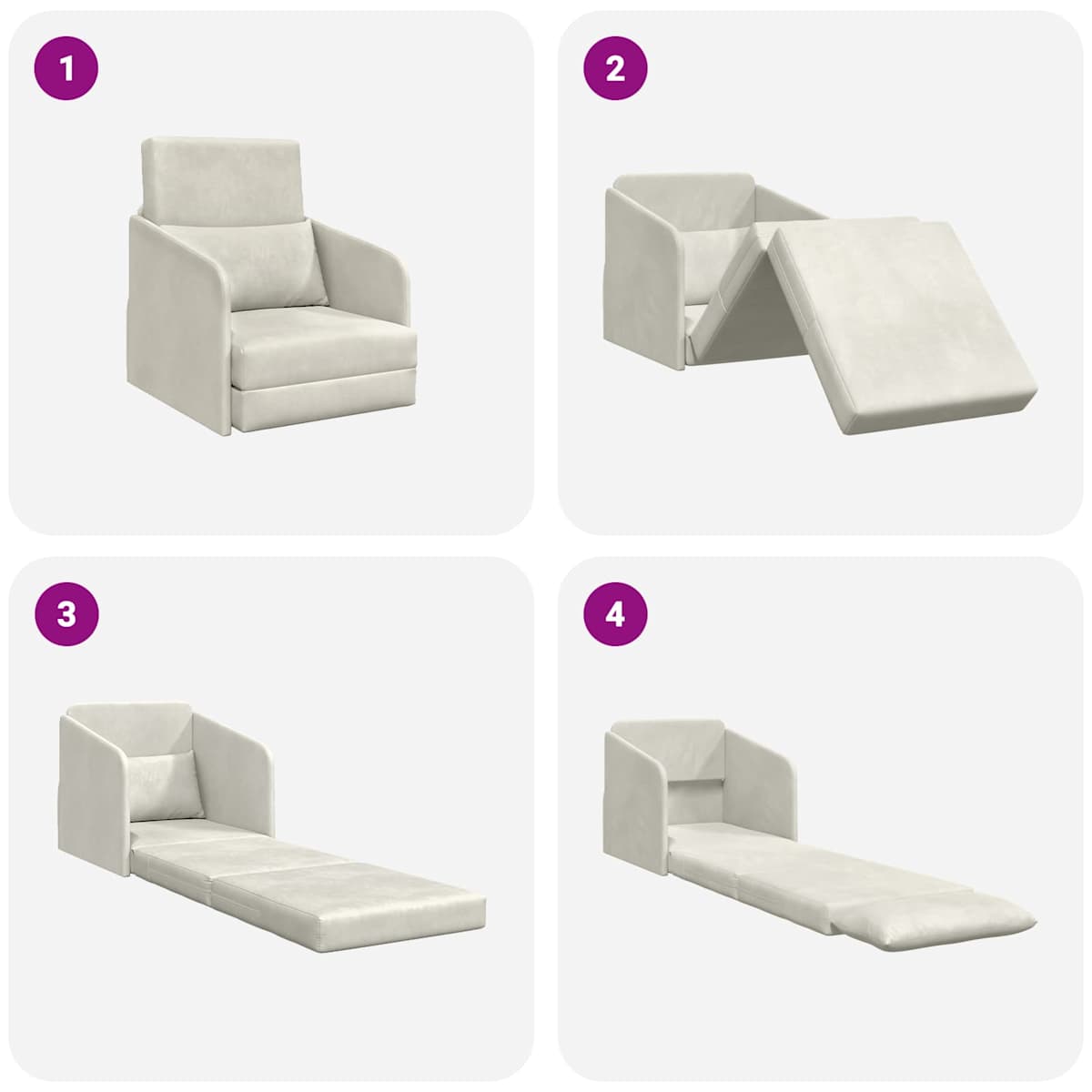 Sovesofa 65 x 80 x 83 cm Fløjl - Billede 10
