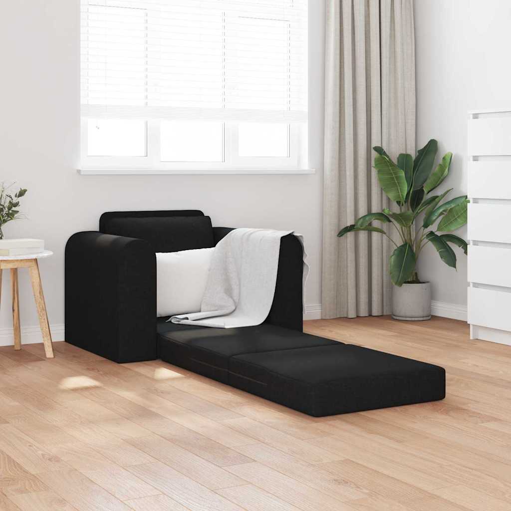 vidaXL Vloersofa Bed 2-in-1 Zwart 98x71x83 cm Stof
