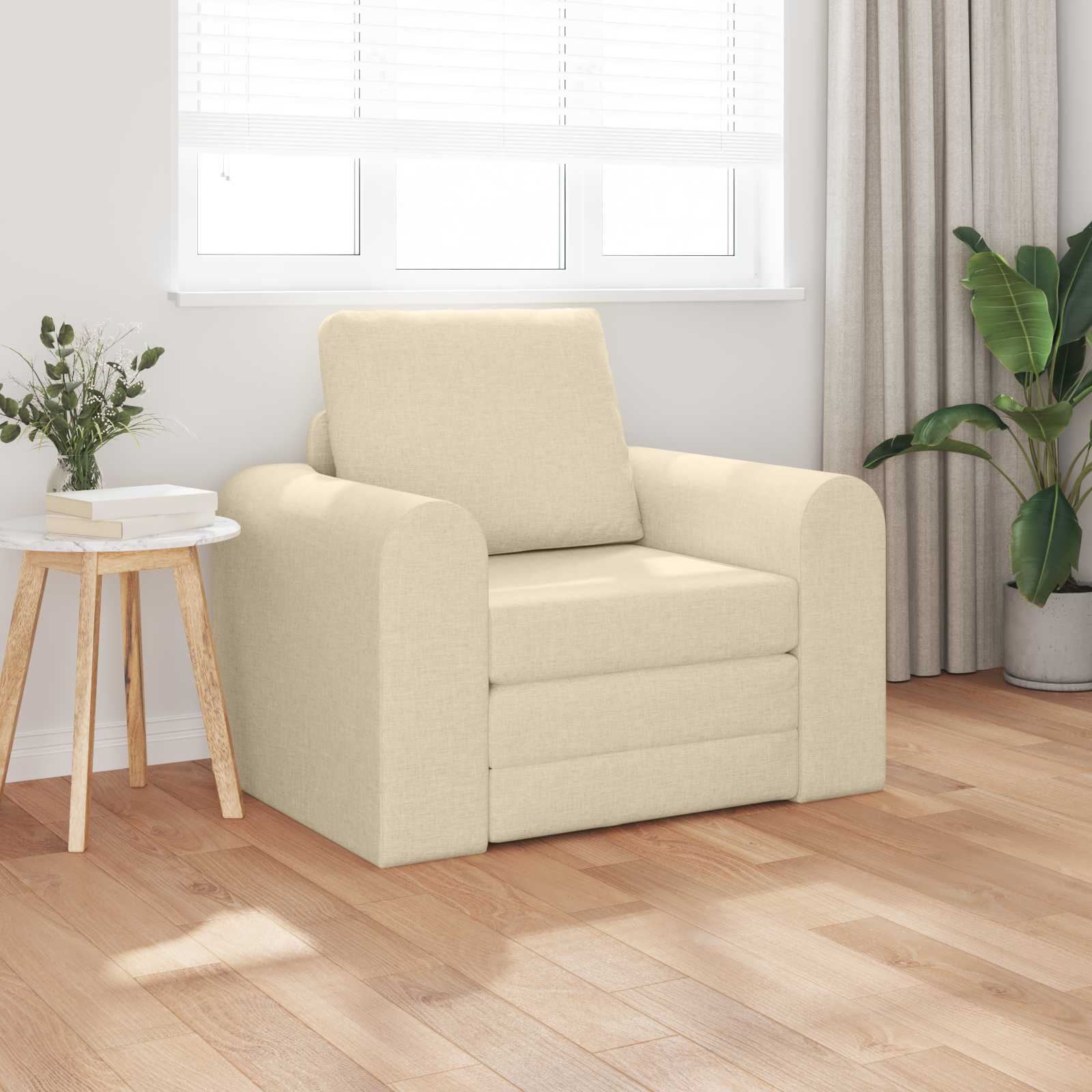 Thumbnail - vidaXL Schlafsofa Creme 98 x 71 x 83 cm Stoff
