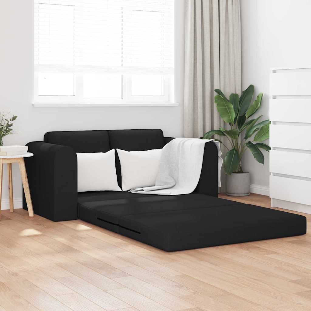 Põrandadiivanvoodi 2-in-1 Must 148x71x83 cm Kanga