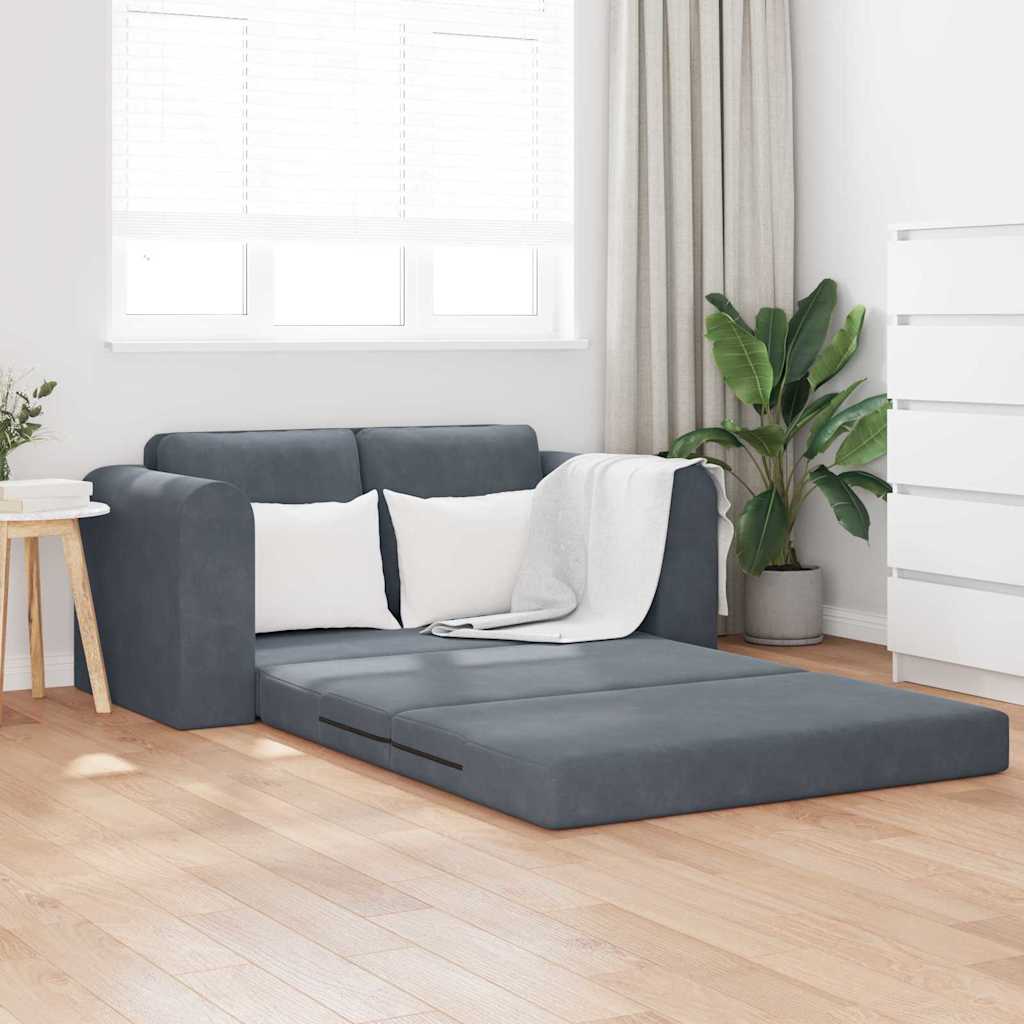 Gulvseng-sofa 2-i-1 Mørkegrå 148x71x83 cm Velvet