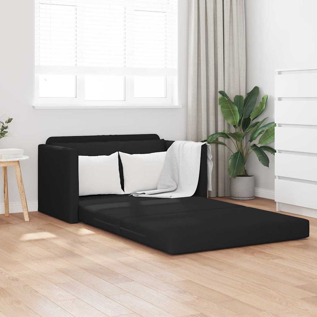 Põrandadiivanvoodi 2-in-1 Must 124x71x78 cm Kangas