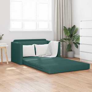 Pohovka na spaní 110cm Tmavě zelená textil - obrázek 1