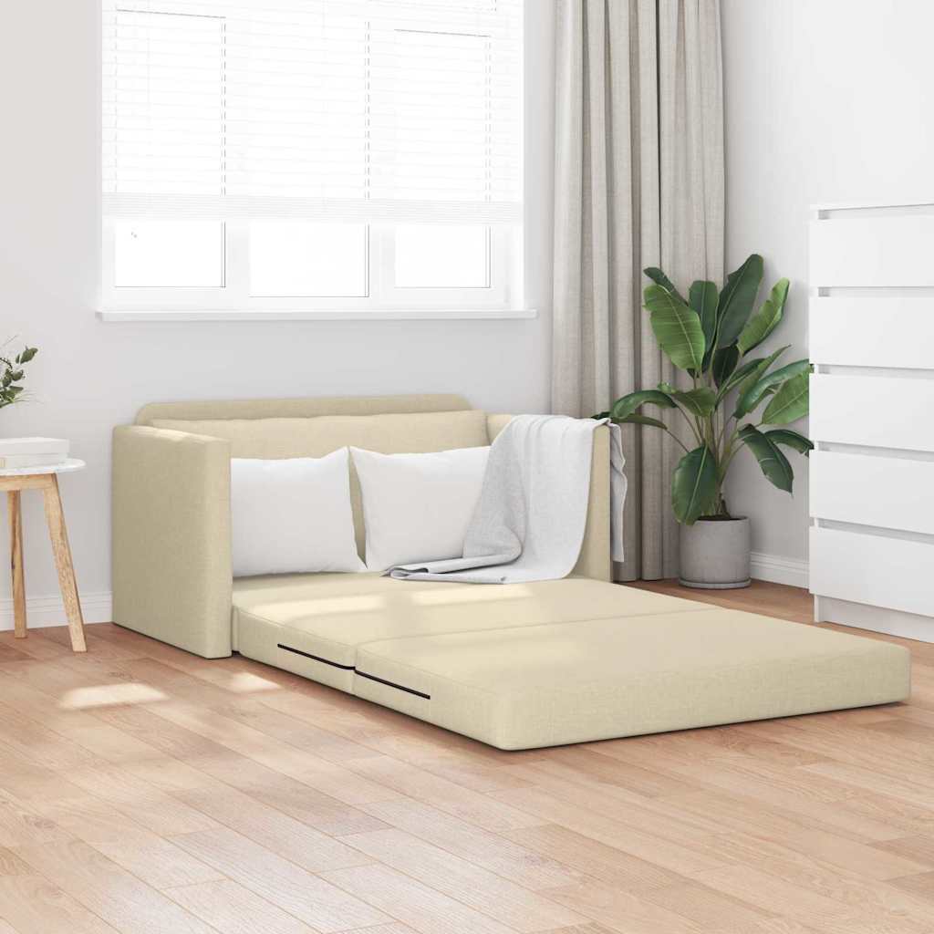 Floor Sofa Bed 2-in-1 Kreem 124x71x78 cm Kangas